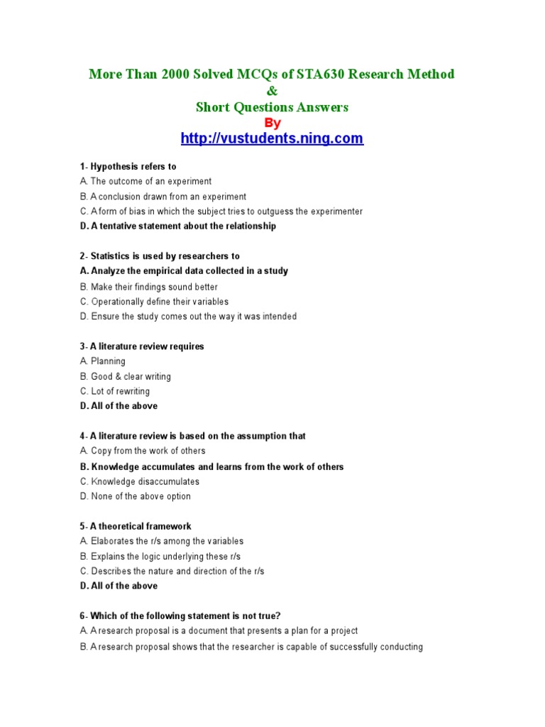 Research methodology question paper with answers pdf image