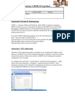 09twork Infrastructure 1 DF9R 35 Log Sheet: Automatic Private IP Addressing