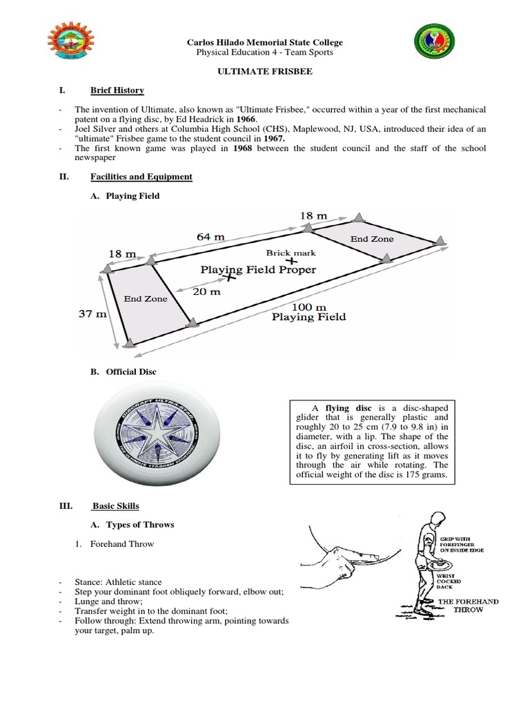 Ultimate Frisbee Handouts PDF Leisure Sports Rules And Regulations