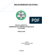 Regulamentul Campionatului R. Moldova La Fotbal, Ediţia 2018