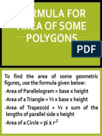 Formula For Area of SOME POLYGONS