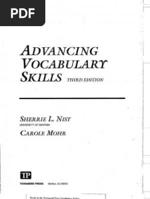 Advancing Vocabulary Skills 3 Pdf