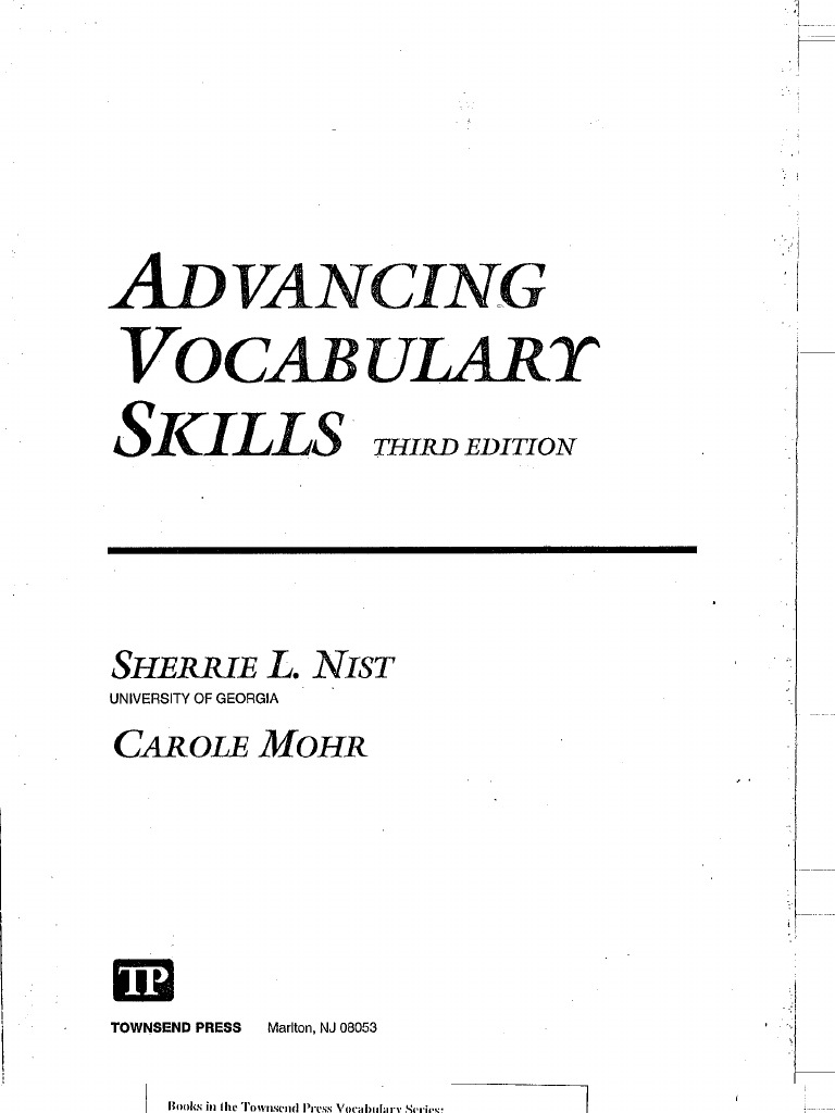 Advancing Vocabulary Skills 3 Pdf