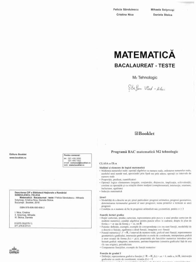 Bacalaureat 2020 Matematica