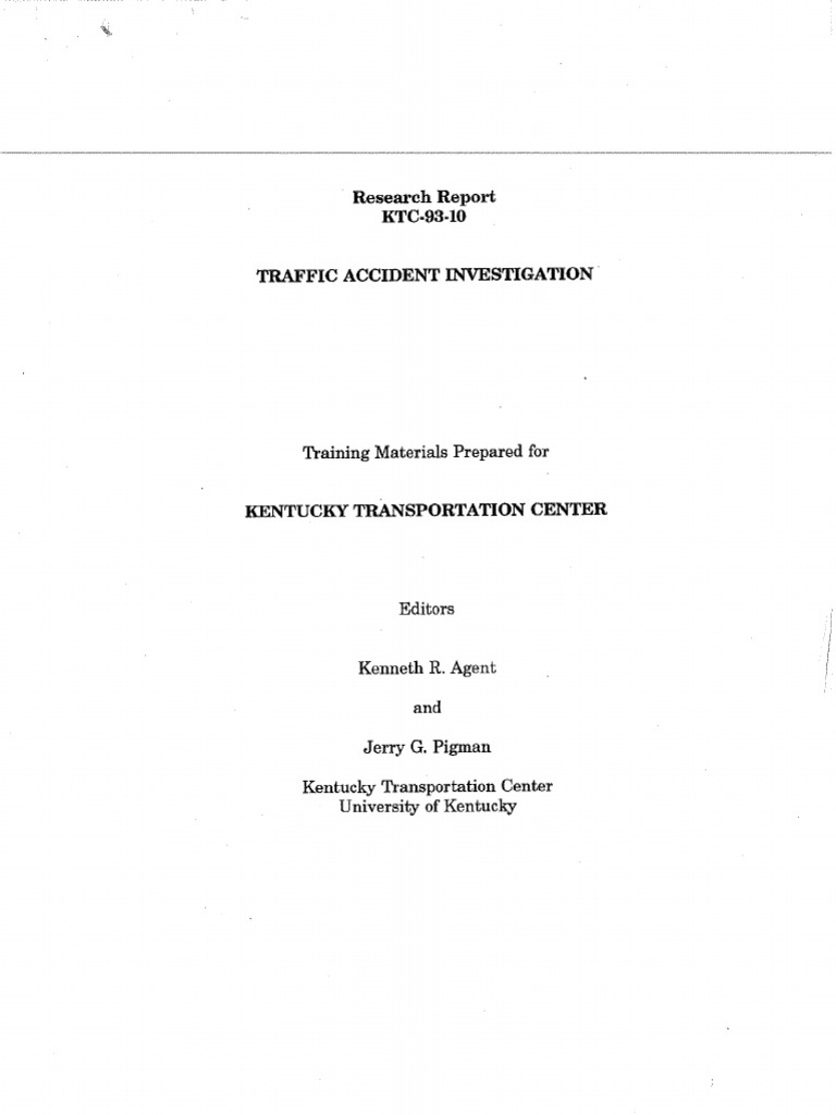 Traffic Accident Investigation Manual | PDF | Traffic Collision | Traffic
