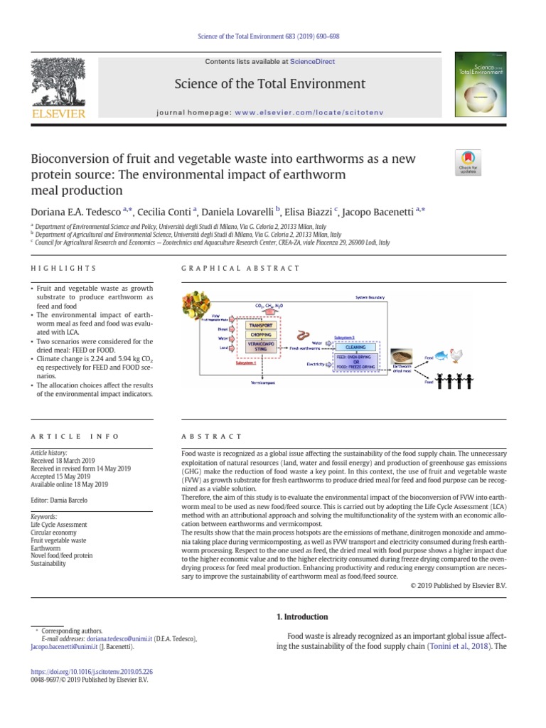 Bioconversion of Fruit and Vegetable... | PDF | Life Cycle Assessment ...