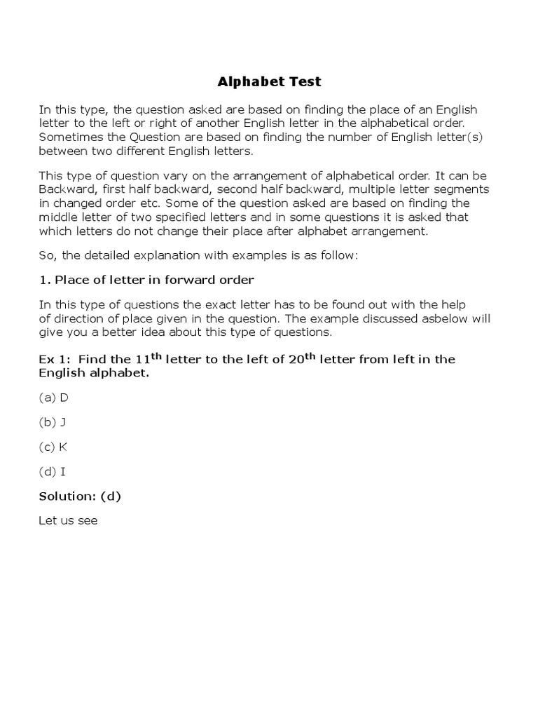 Alphabets Pdf English Language Question