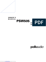 Owner's Manual Subwoofer Polk PSW505