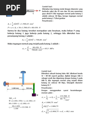 Contoh Soal Mekanika Bahan