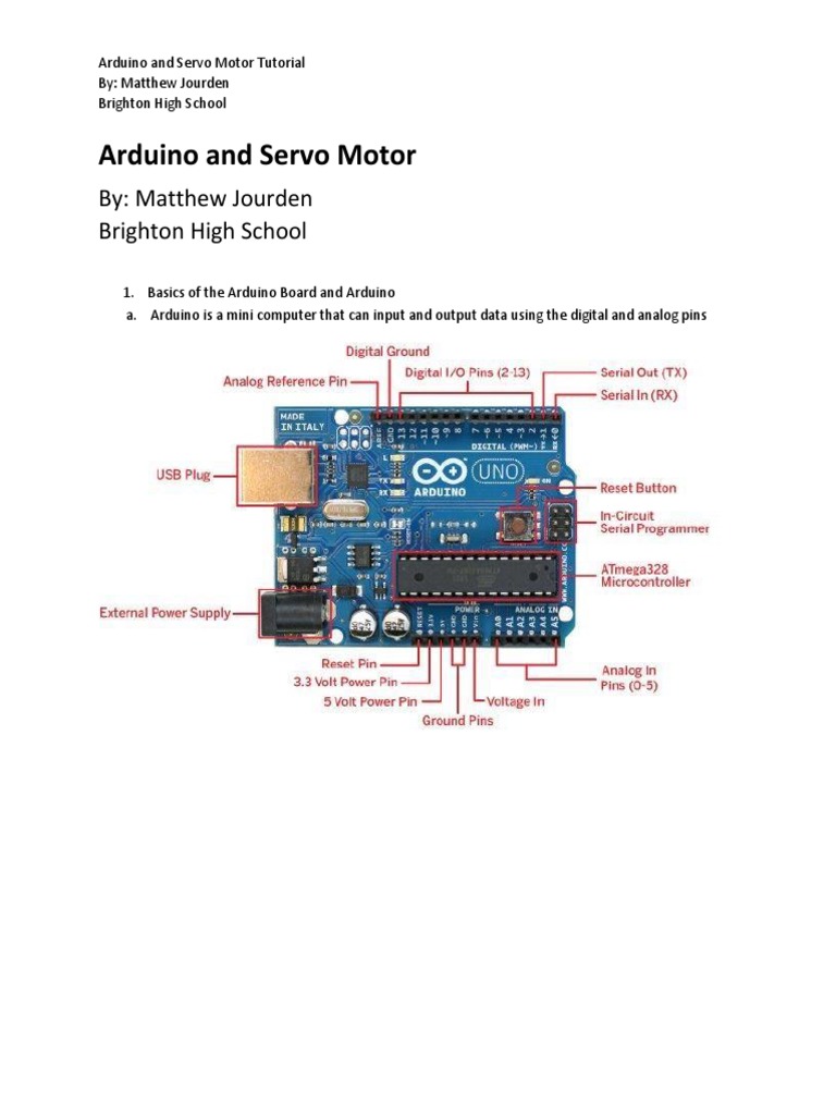 Arduino and Servo Motor Tutorial | Download Free PDF | Arduino ...