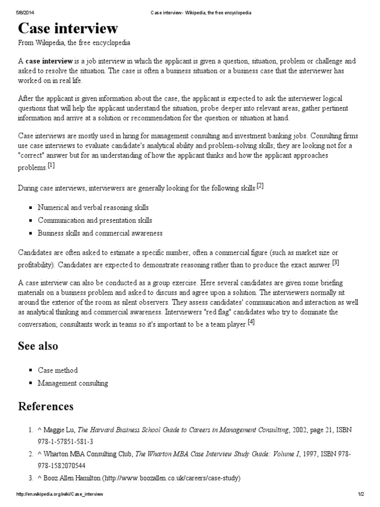 Case Interview Pdf Cognition Business