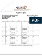 August 2008 Scheduleof Classes Revised