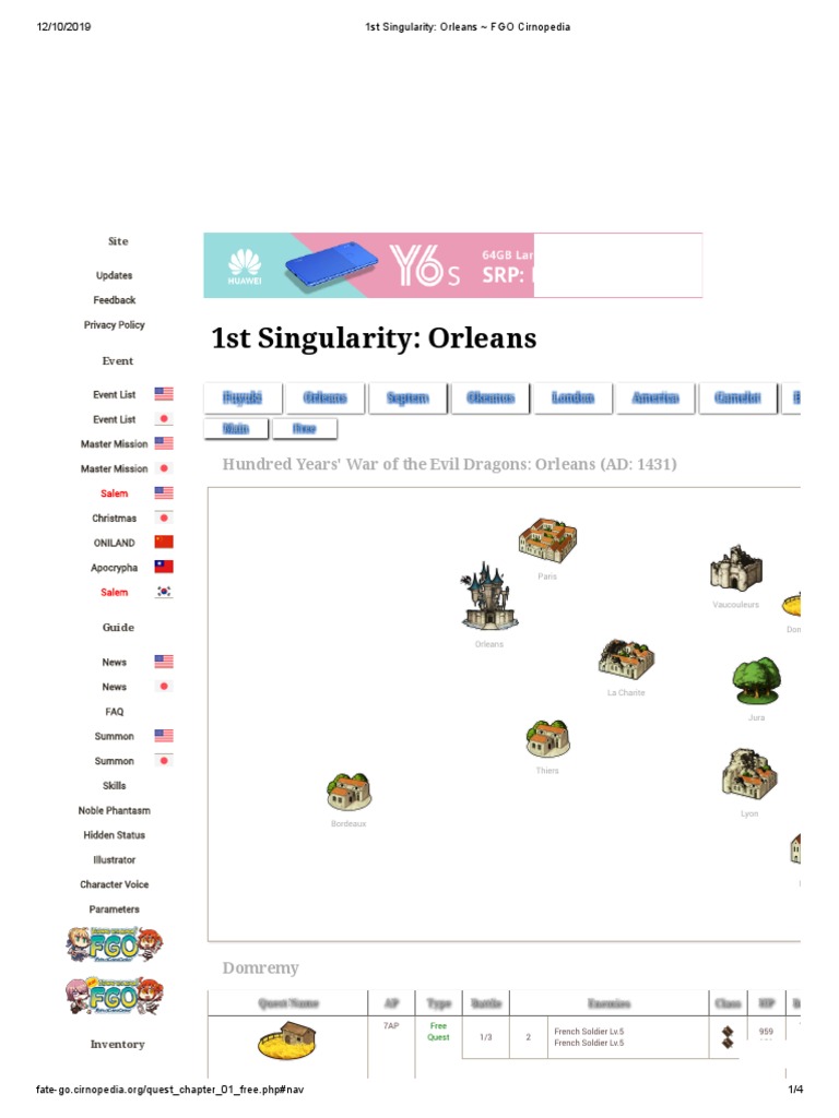 1st Singularity - Orleans - FGO Cirnopedia | PDF | Leisure | Sports