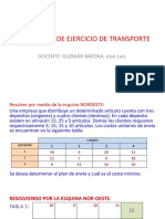 Resolución de Ejercicio de Transporte