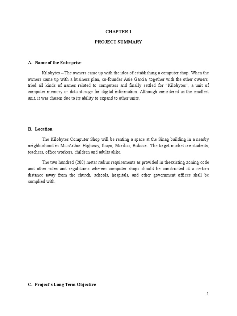 Kilobytes Computer Shop Business Plan | PDF | Internet | Computing