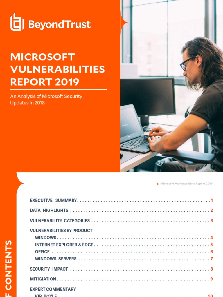 Microsoft Vulnerabilities Report 2019 | PDF | Vulnerability (Computing ...