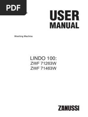 Zanussi Lindo 100 ZWF 71-63w En | PDF | Washing Machine | Laundry