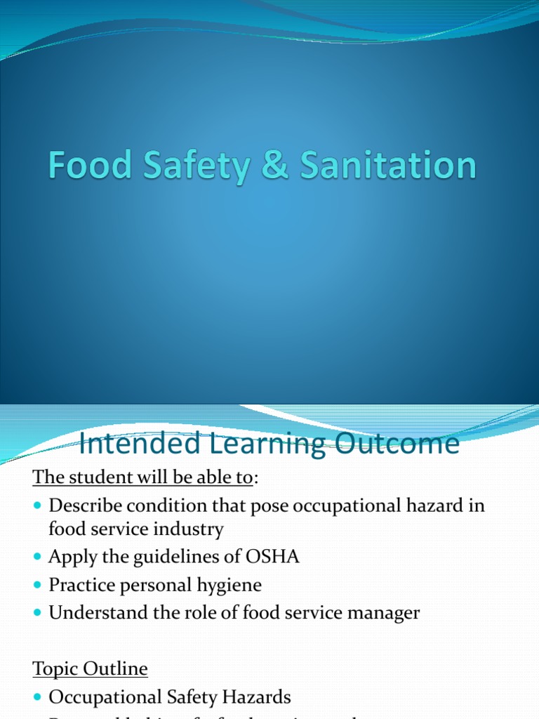 Food Safety and Sanitation Guidelines | PDF | Hand Washing ...