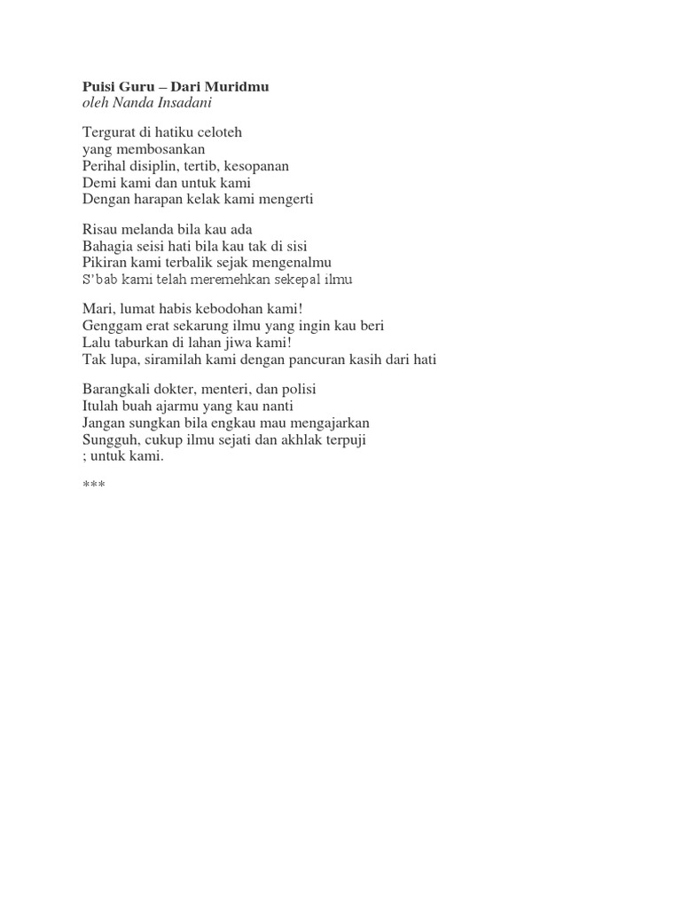 Puisi Guru