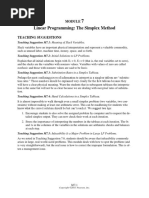 Module 7 Linear Programming The Simplex Method Answers