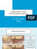 Anesthesia for myasthenia gravis