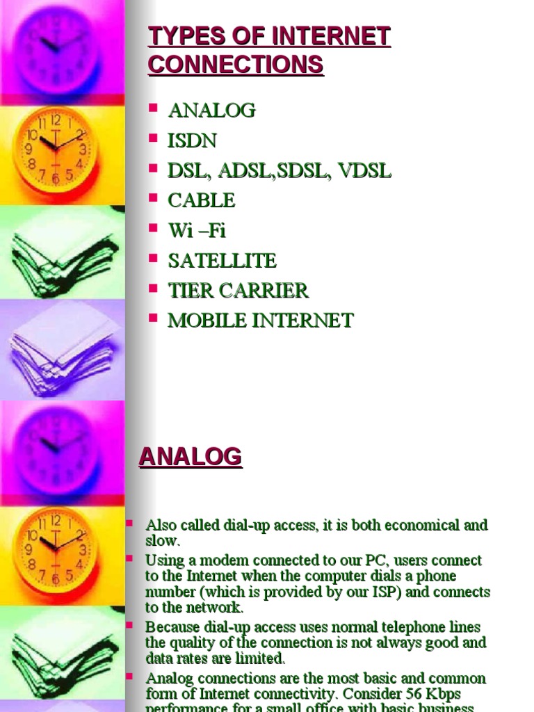 Types of Connections 1 PDF Digital Subscriber Line