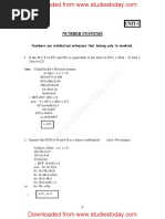 Class 10 Number Systems Assignment 1