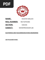 Microprocessor Assignment