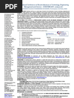 International Conference on Recent Advances in Technology, Engineering, Management and Science