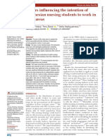 Factors Influencing The Intention of Indonesian Nursing Students To Work in Rural Areas