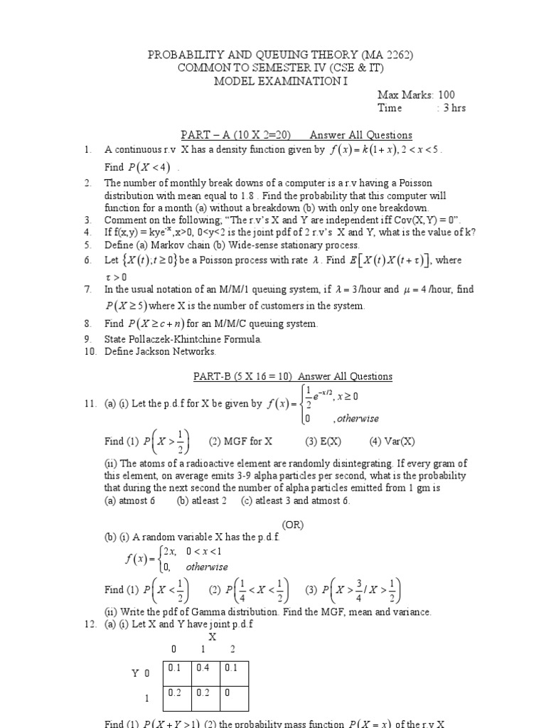 PQT Model Exam Papers.106193634 | PDF