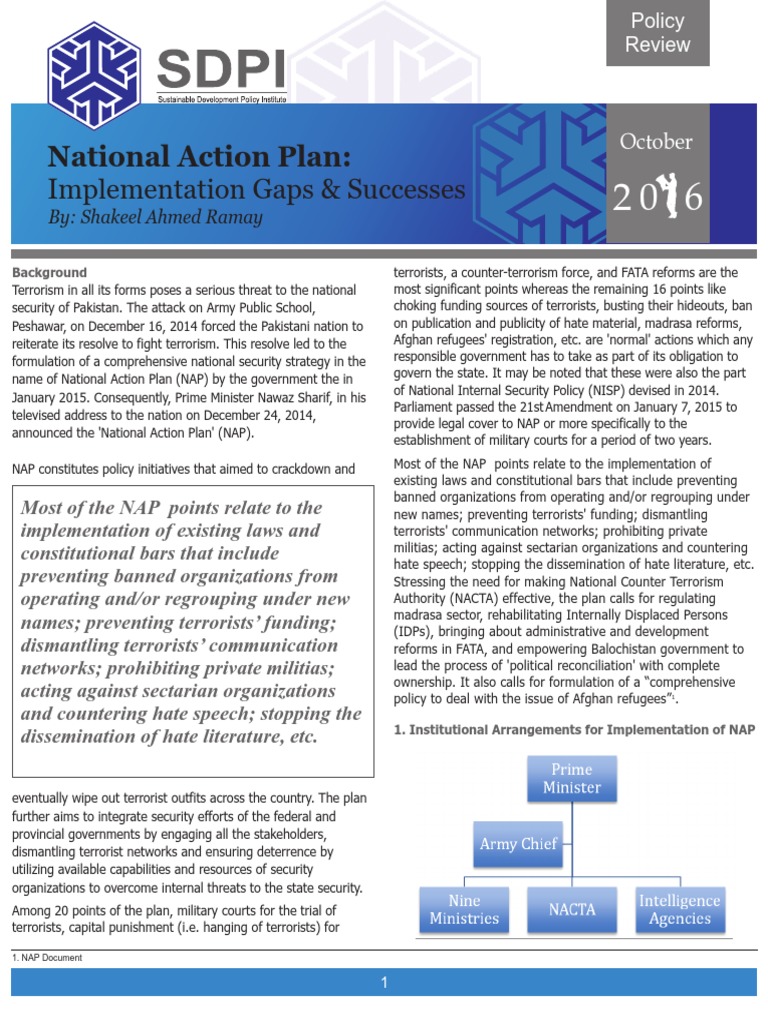 Pakistan's National Action Plan Overview | PDF | Counter Terrorism ...