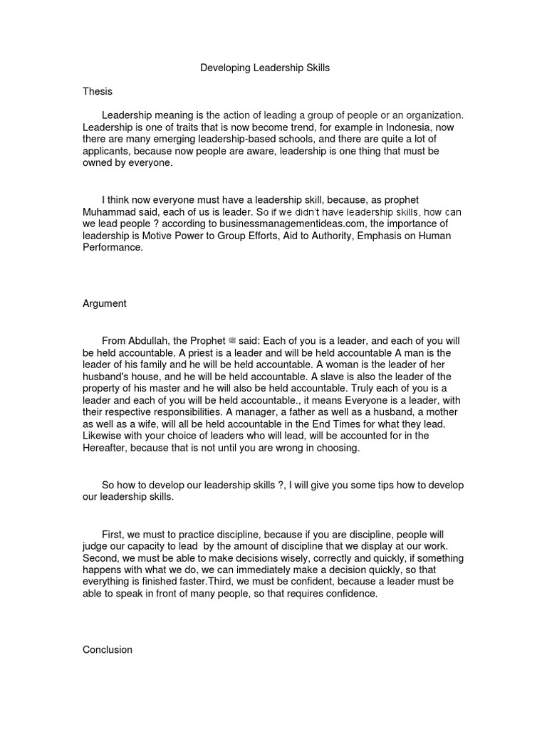 Developing Essential Leadership Skills | PDF | Leadership | Psychology