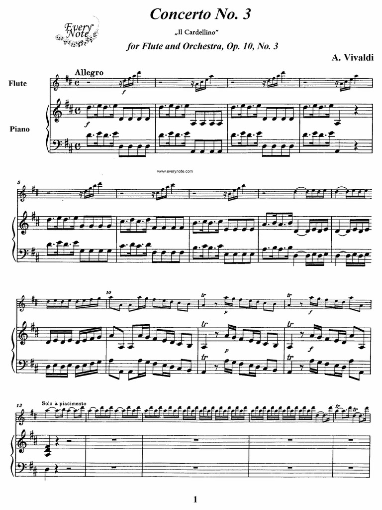Vivaldi Flute Concerto Op.10 No.3 ''Il Cardellino'' PDF PDF