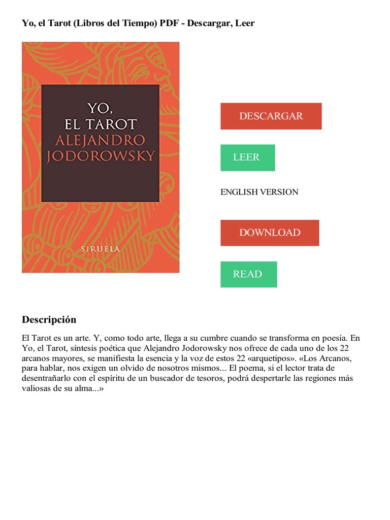 Yo, el Tarot: Arcanos de Jodorowsky | PDF | Tarot | Libros