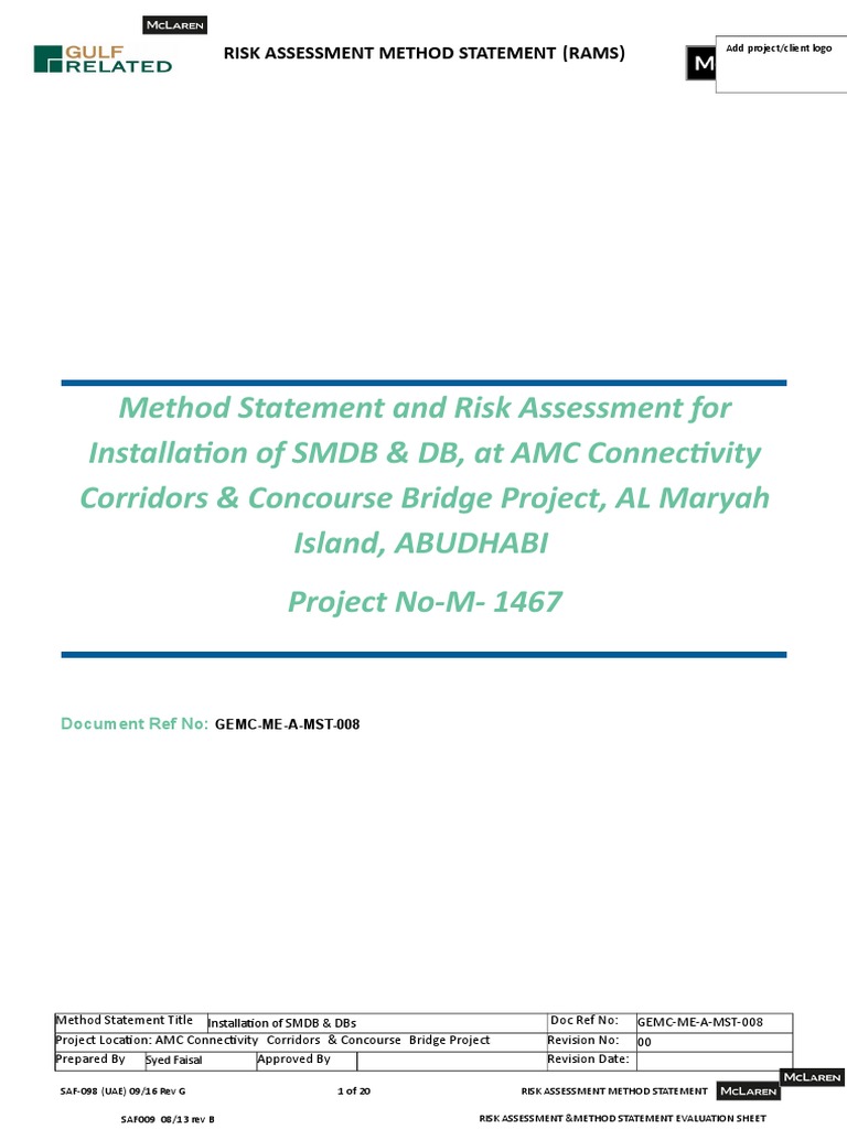 SMDB Installation Risk Assessment | PDF | Personal Protective Equipment ...