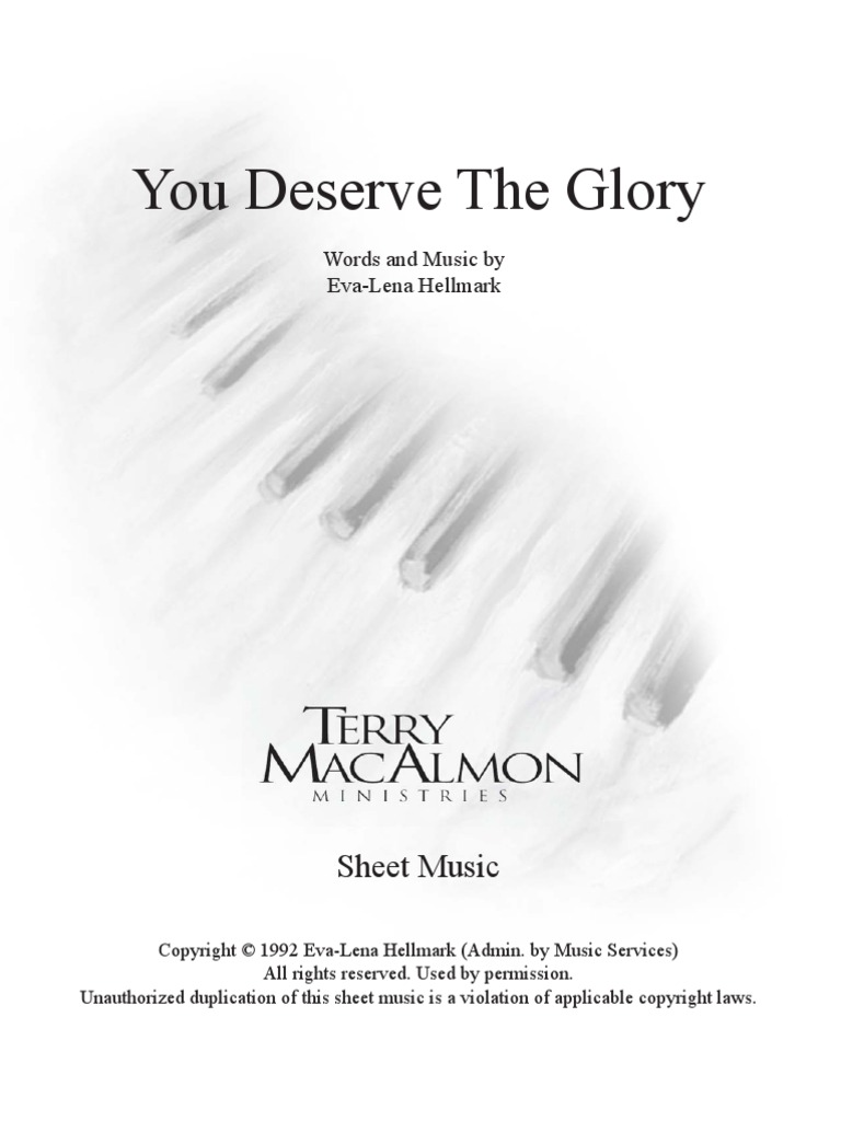 You Deserve the GlorySheet Music[1]