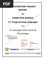 To Calculate Total Marks & Percentage