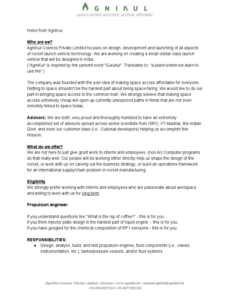 Propulsion Engineer Job Description PDF | PDF | Mechanical Engineering ...