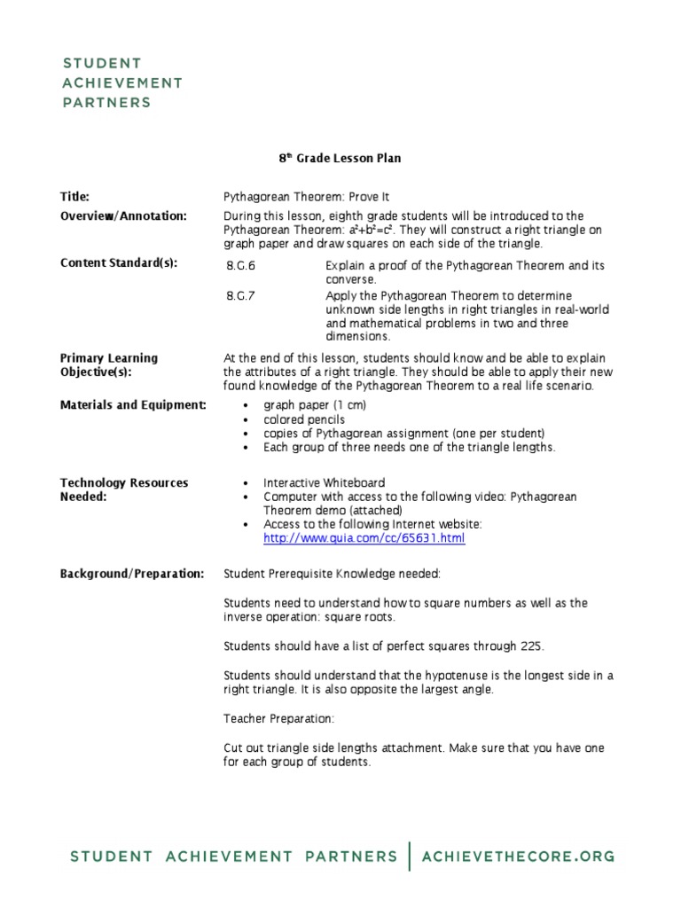 IPG PD Core Action 1 6-8 Lesson Plan PDF | PDF | Triangle | Cognition