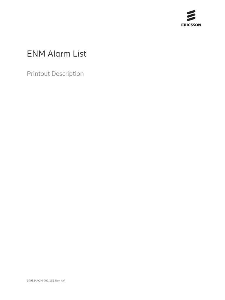 ENM Alarm List PDF Trademark Computer Network