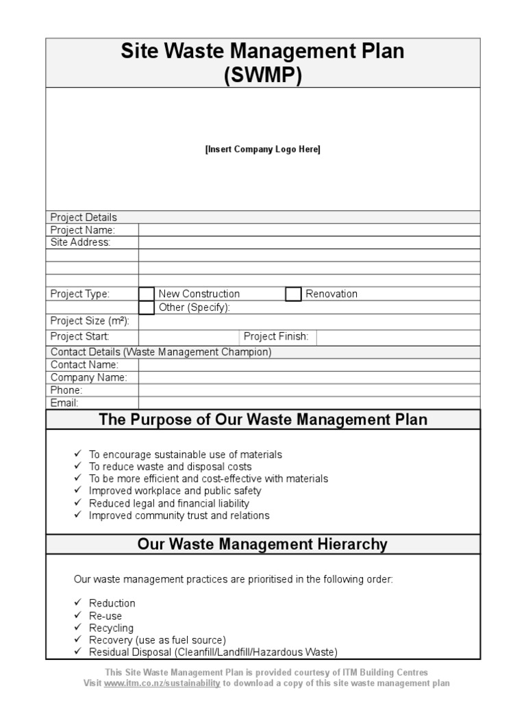 sample business plan for waste management company