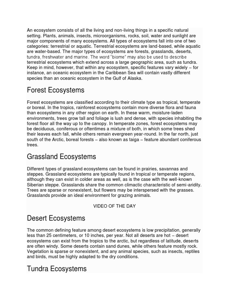 Overview of Ecosystem Types | PDF | Grassland | Forests