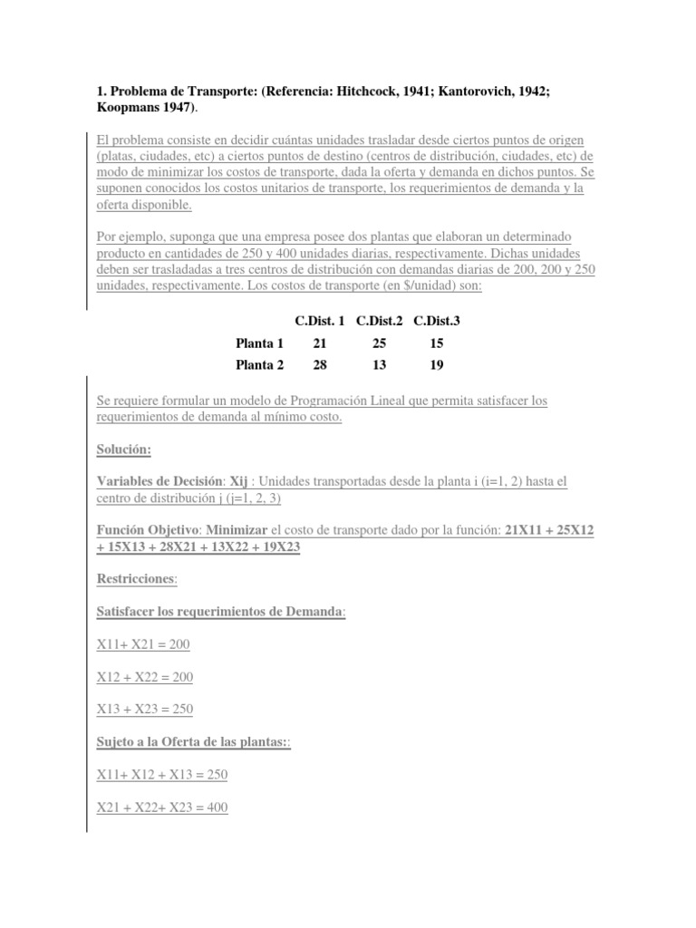 Optimización del Transporte con Excel | PDF | Hoja de cálculo ...