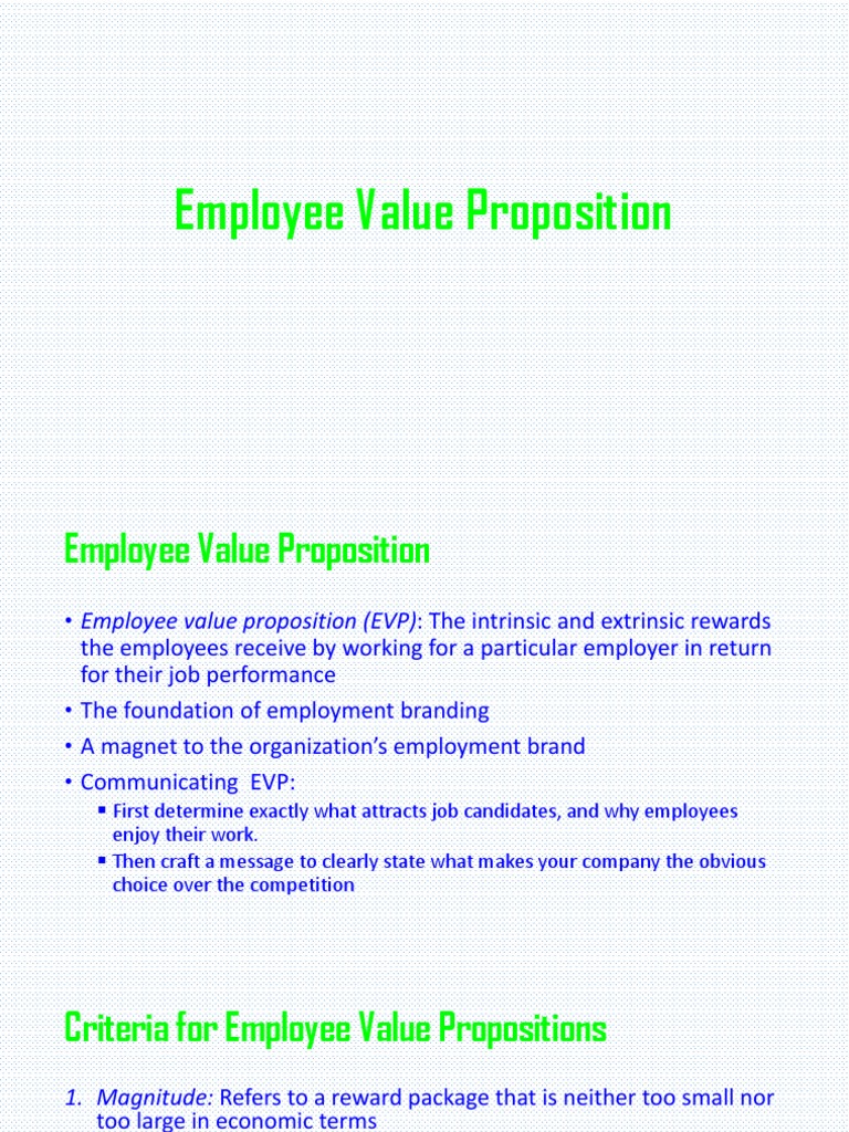 Understanding Employee Value Proposition | PDF | Employment | Labor