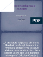 Dimensiunea Religioasă A Existenţei Studiu de Caz