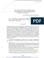 Valoración de La Prueba de La Violación Sexual Desde La Jurisprudencia de La Cidh