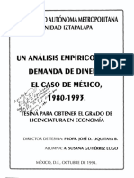 Analisis Emperico de La Demanda de Dinero