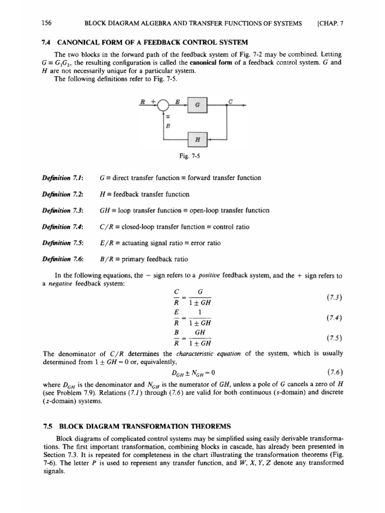 Block diagram algebra and transfer functions | PDF | Control Theory ...