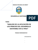 Análisis de la aplicación de los principios del desarrollo sostenible en el Perú